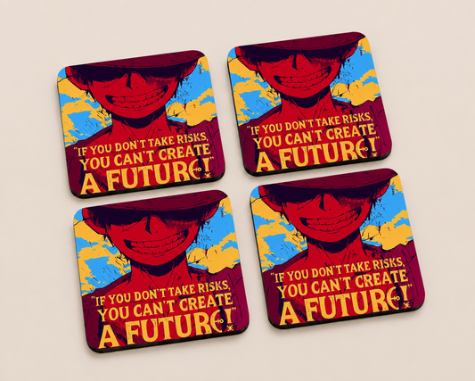 One Piece “A Future” Quote 10 x 10 cm drink coaster by Artistic Affairs
