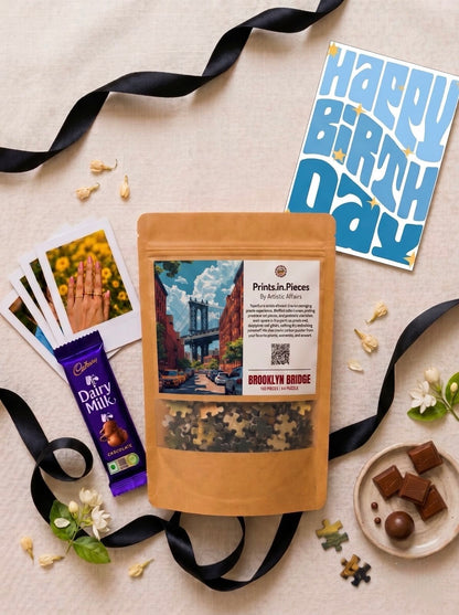 Brooklyn Bridge Cityscape Birthday Puzzle Hamper