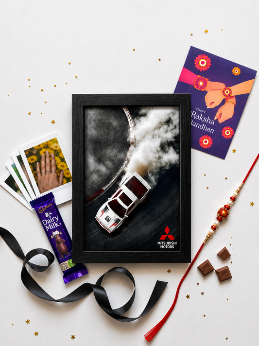 Mitsubishi Rally Car 3D Car Frame Raksha Bandhan Hamper