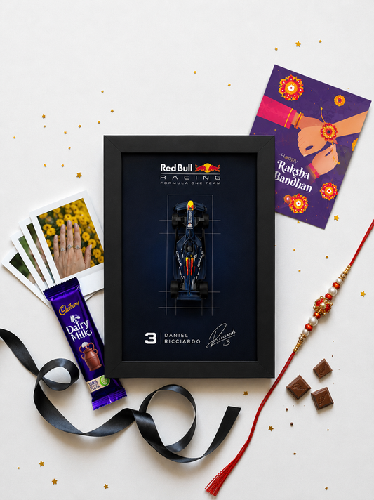 Red Bull Racing Daniel Ricciardo Framed Poster Rakhi Hamper