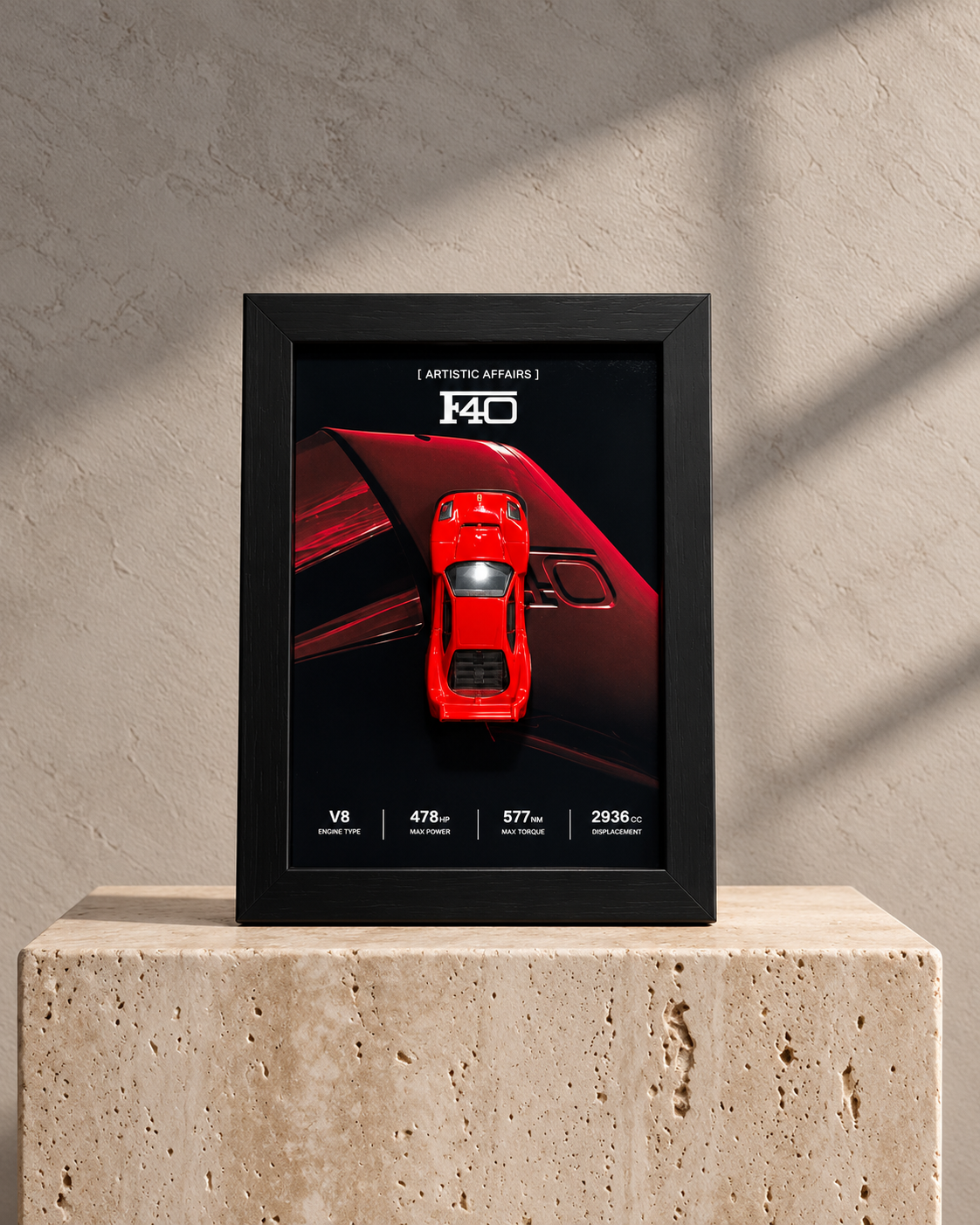 Limited Edition Ferrari F40 3D car frame by Artistic Affairs, photo 7 of 7