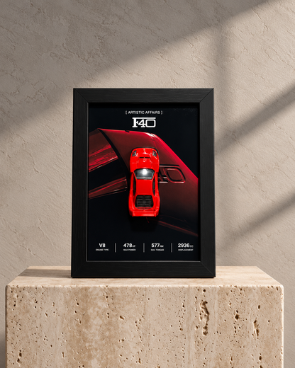 Limited Edition Ferrari F40 3D car frame by Artistic Affairs, photo 7 of 7