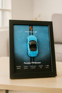 Porsche 718 Boxster 3d Hotwheels Car Frame (Blue)