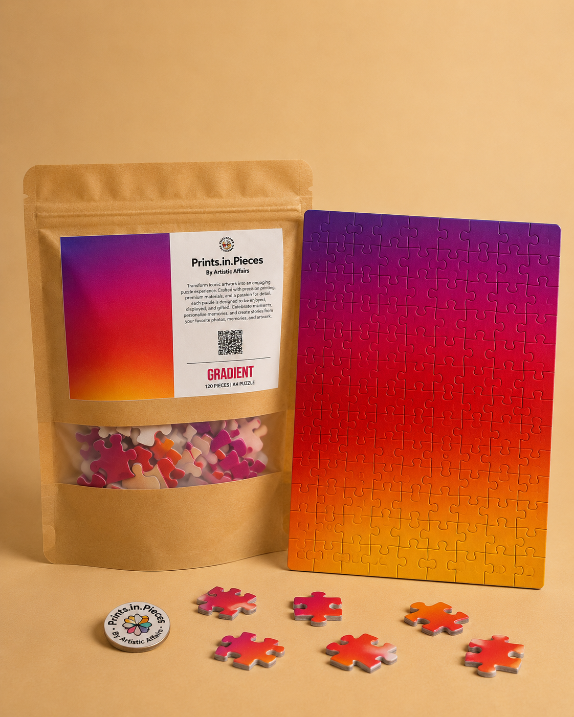 Gradient Puzzle — 120 Piece A4 Colorful Abstract Jigsaw