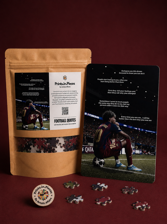 Football Motivation Puzzle — 120 Piece Reflective Quote Art