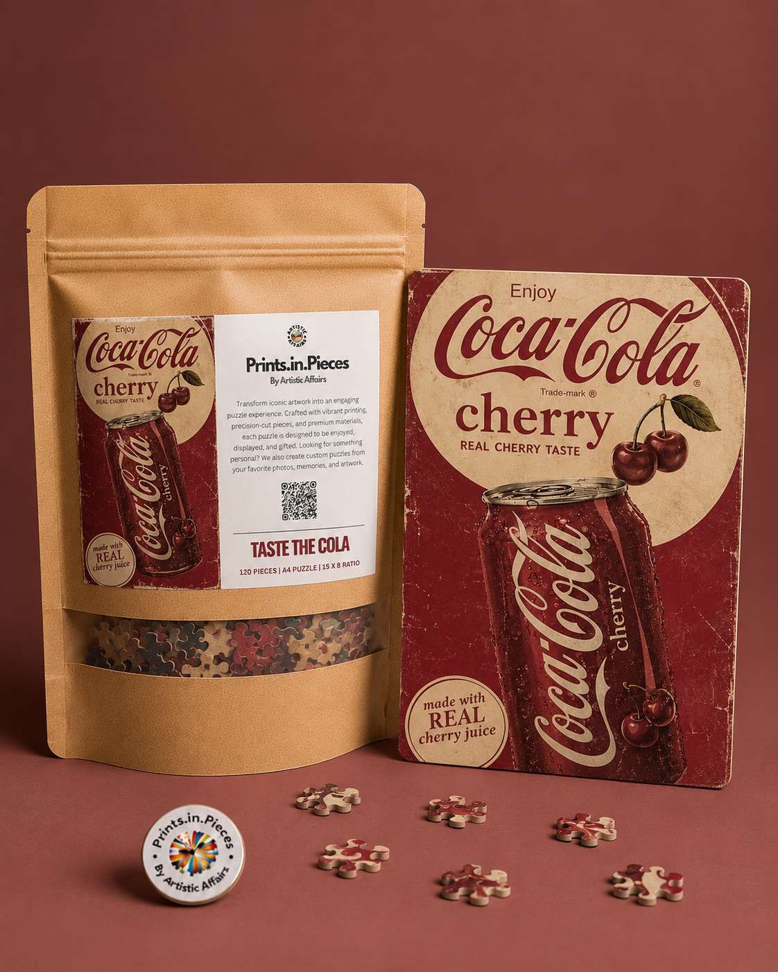 Coca-Cola Cherry Vintage Ad Puzzle