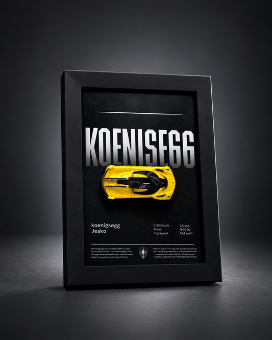 Koenisegg Jesko 3d Hotwheels Car Frame (yellow)
