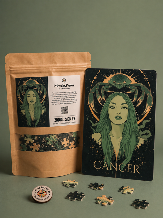 Cancer Zodiac Puzzle — 120 Piece Celestial Crab Portrait Art