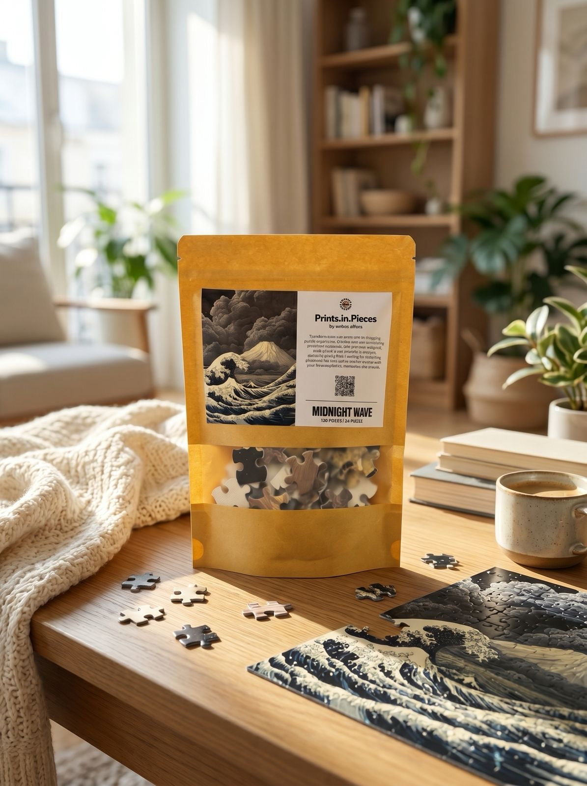 Midnight Wave Puzzle | Prints.in.Pieces | A4 120 Piece Jigsaw | Artistic Affairs