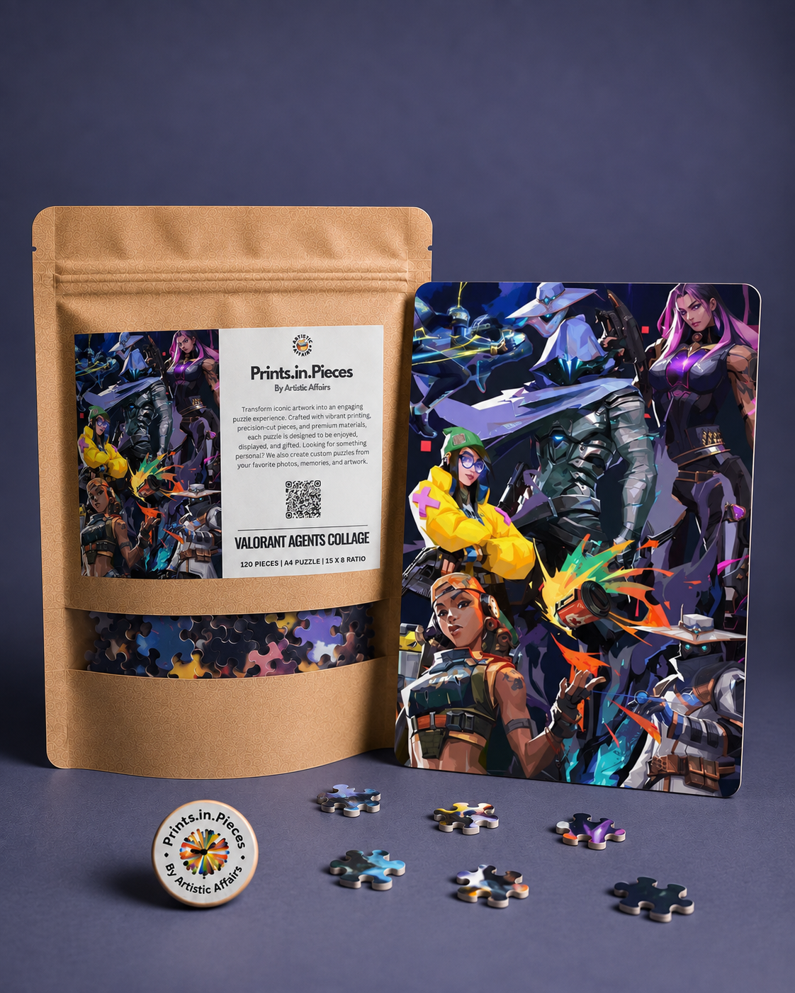 Valorant Agents Collage Puzzle (A4, 120 Pieces)