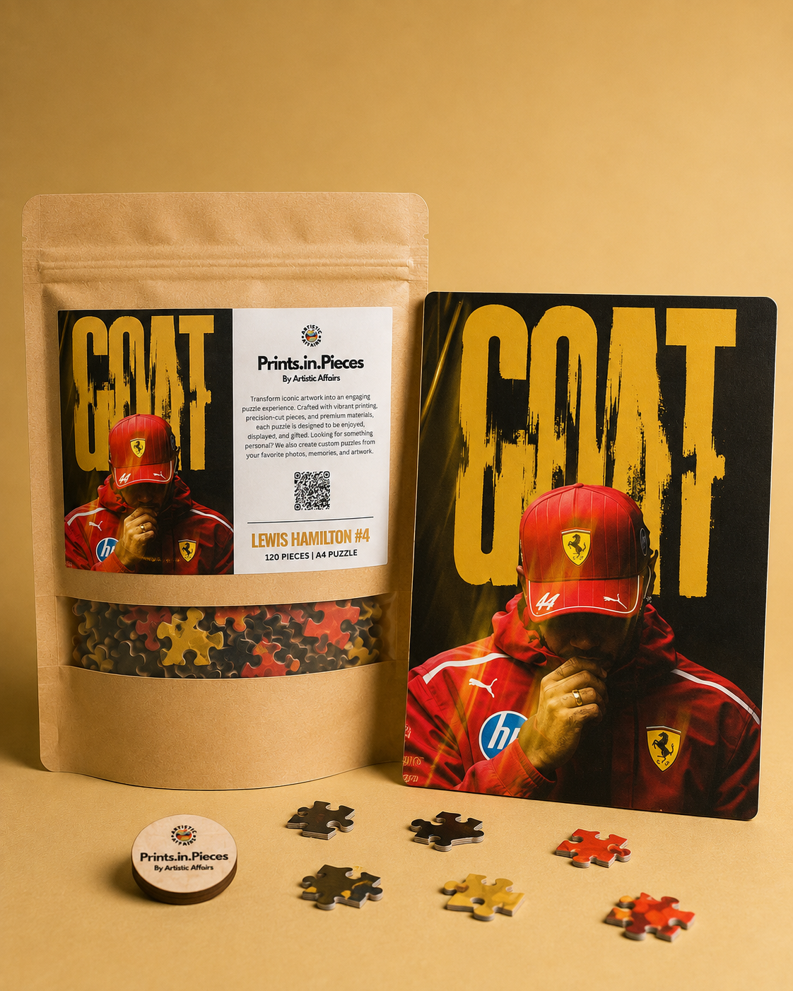 Lewis Hamilton Ferrari F1 Puzzle #4 — GOAT 120 Piece Collectible