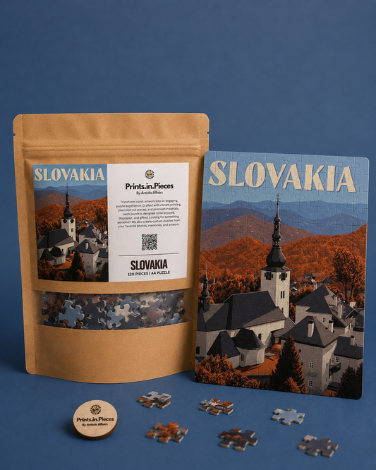 Slovakia Puzzle | 120 Piece A4 Alpine Village Travel Jigsaw