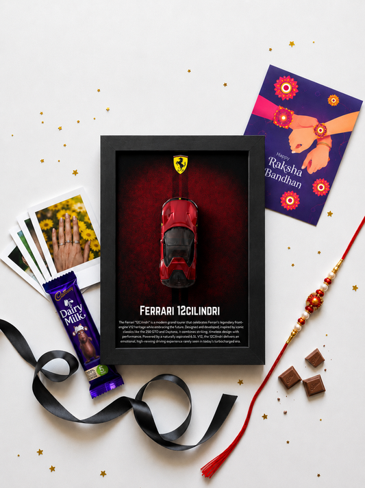 Ferrari 12Cilindri 3D Car Frame Raksha Bandhan Hamper
