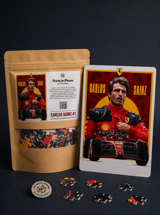 Carlos Sainz Ferrari F1 Puzzle #1 — 120 Piece Racing Portrait