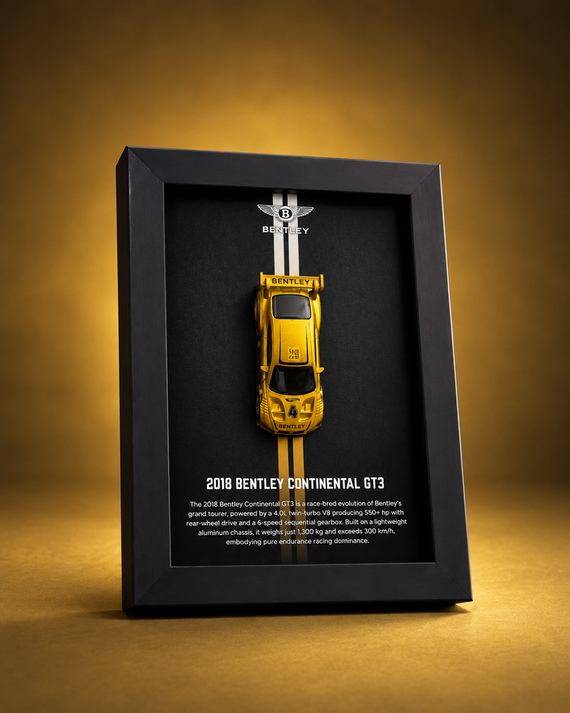 2018 Bentley Continental GT3 3d Hotwheels Car frame 1:64 scale (Q case)