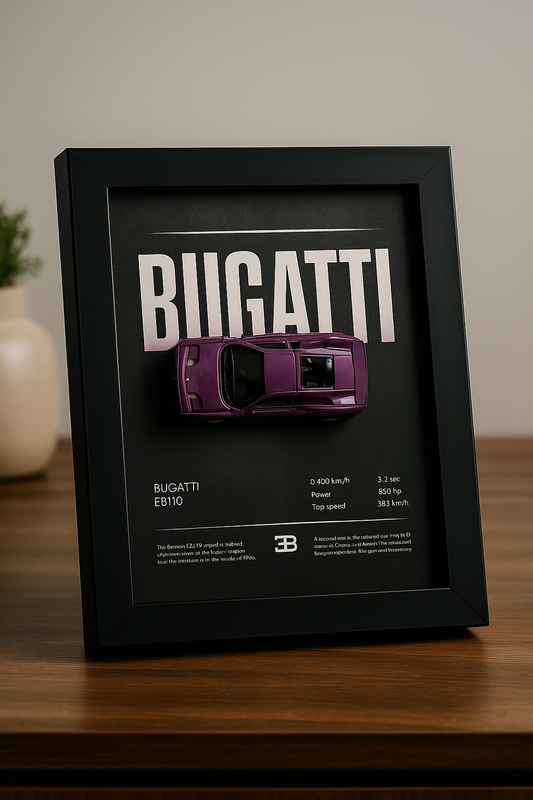 Bugatti EB110 3d Hotwheels Car Frame (purple)
