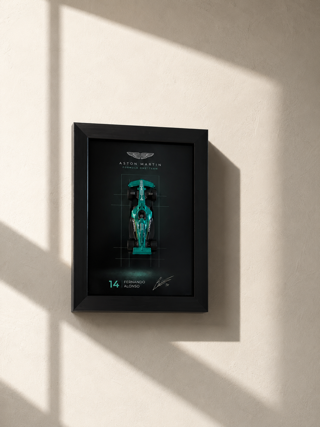 Aston Martin AMR24 Formula 1 3D Shadow Box Frame – Fernando Alonso #14