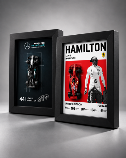Lewis Hamilton Mercedes Ferrari F1 2-Frame Combo Set | 3D Detachable Car Frame #44