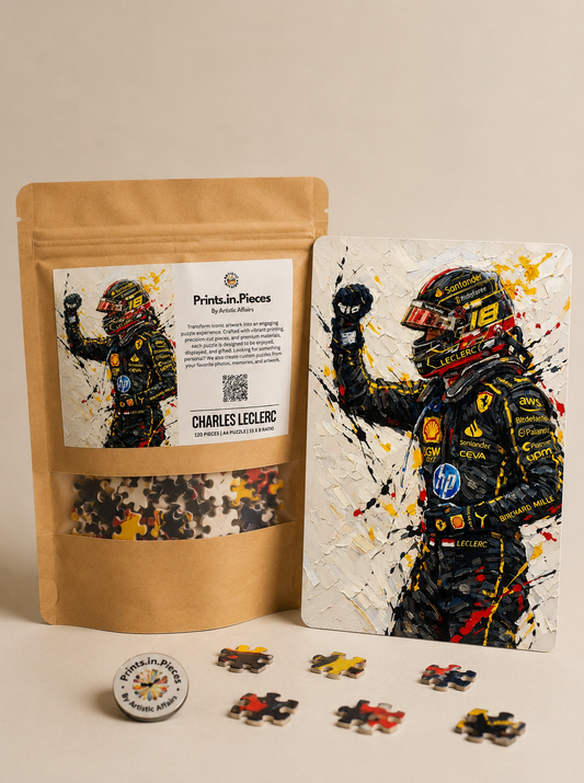 Charles Leclerc Ferrari F1 Puzzle — 120 Piece Painterly Celebration Art