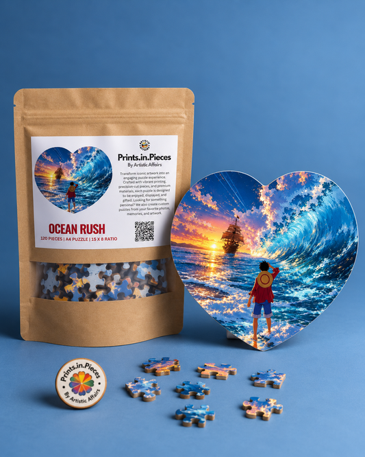 One Piece Luffy Ocean Rush Heart Shaped Puzzle