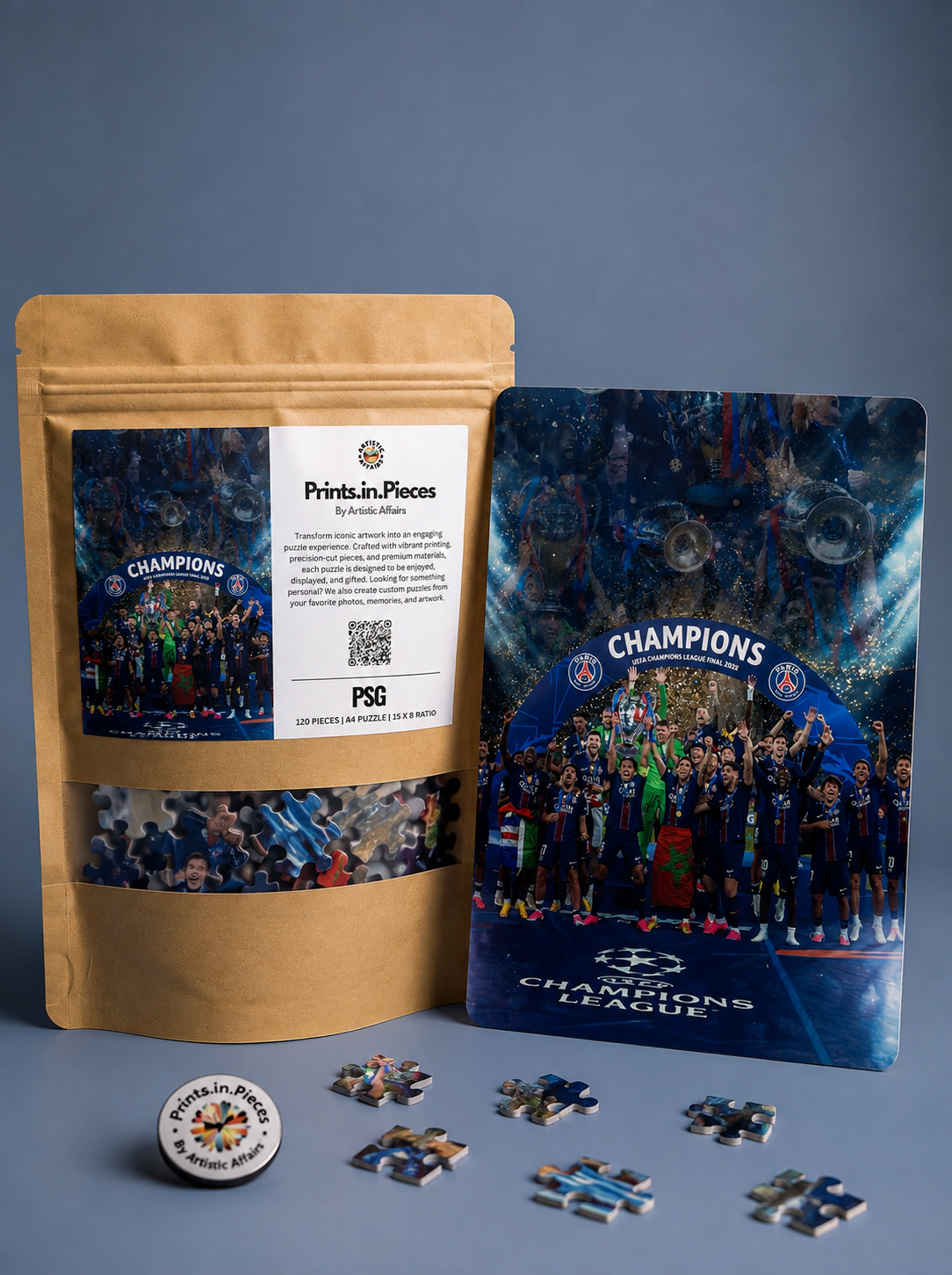 PSG Champions League Puzzle — 120 Piece Trophy Celebration Art
