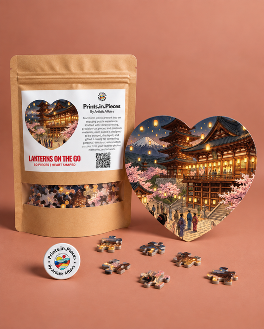 Lanterns on the Go Heart-Shaped Puzzle