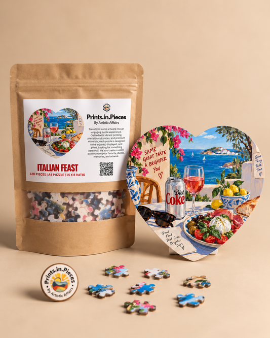 Italian Feast Diet Coke Coastal Heart Shaped Puzzle