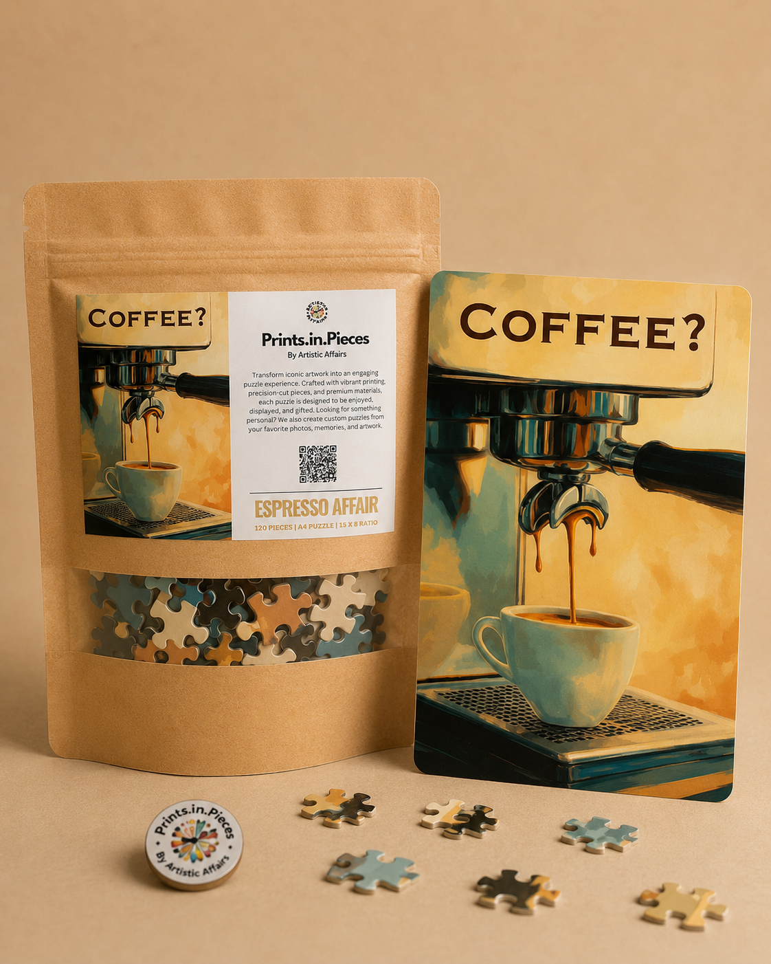 Espresso Affair Puzzle | 120 Piece A4 Coffee Jigsaw