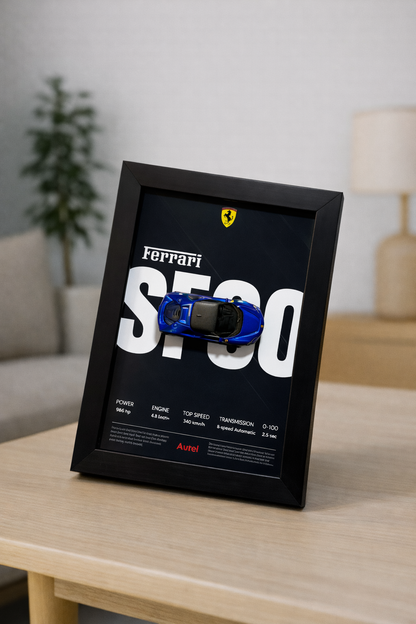 Ferrari SF90 Blue 3d Hotwheels Car Frame
