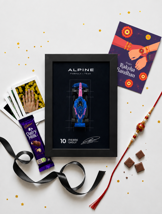 Alpine F1 Pierre Gasly Car Frame Rakhi Hamper