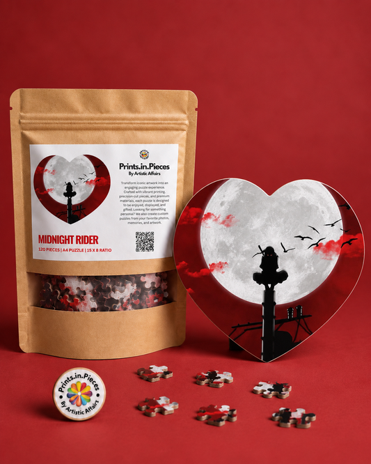 Midnight Rider Anime Moon Heart Shaped Puzzle