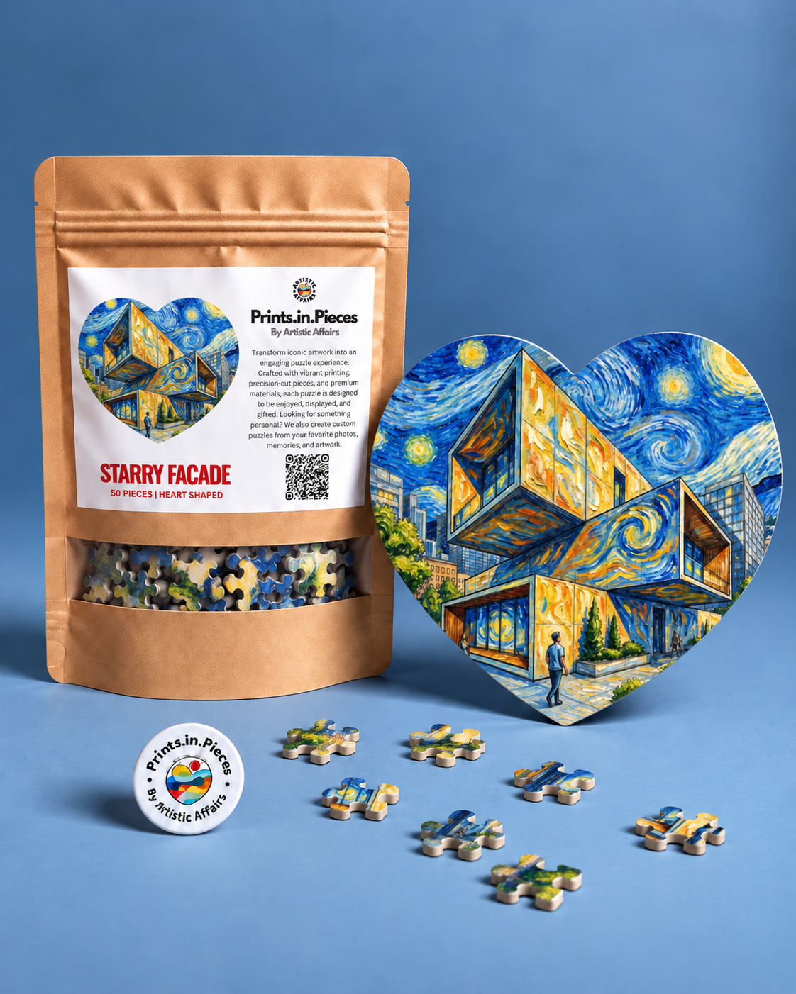 Starry Facade Heart-Shaped Puzzle