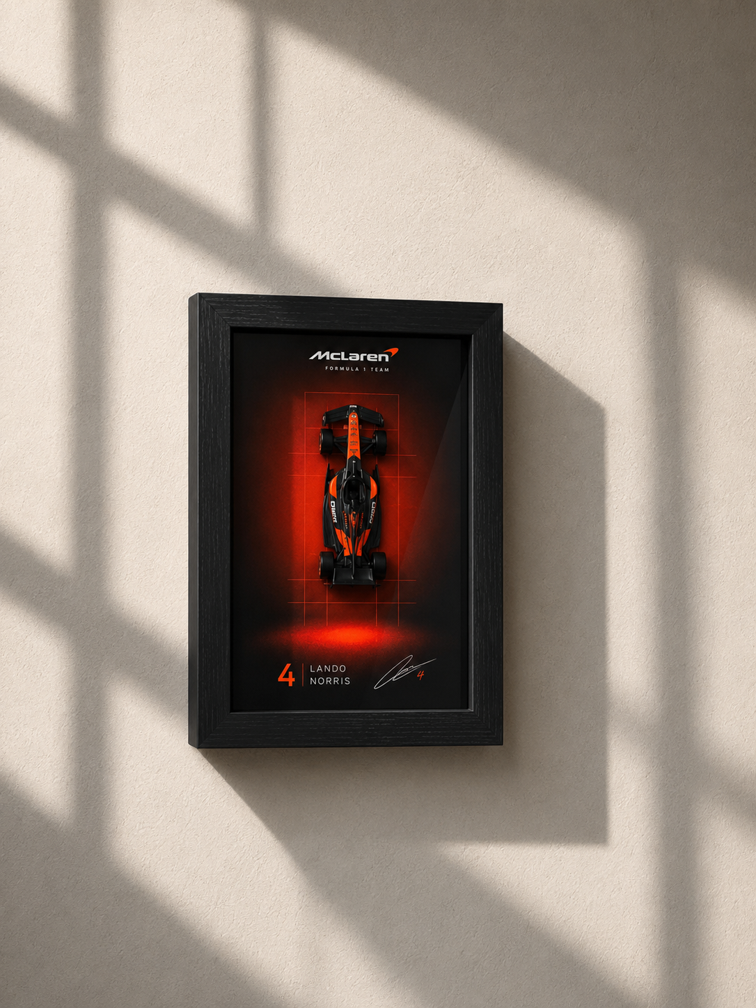 McLaren MCL38 Formula 1 3D Shadow Box Frame – Lando Norris #4