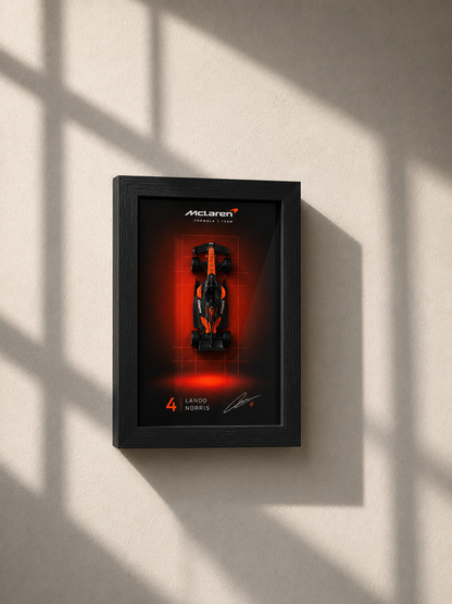 McLaren MCL38 Formula 1 3D Shadow Box Frame – Lando Norris #4