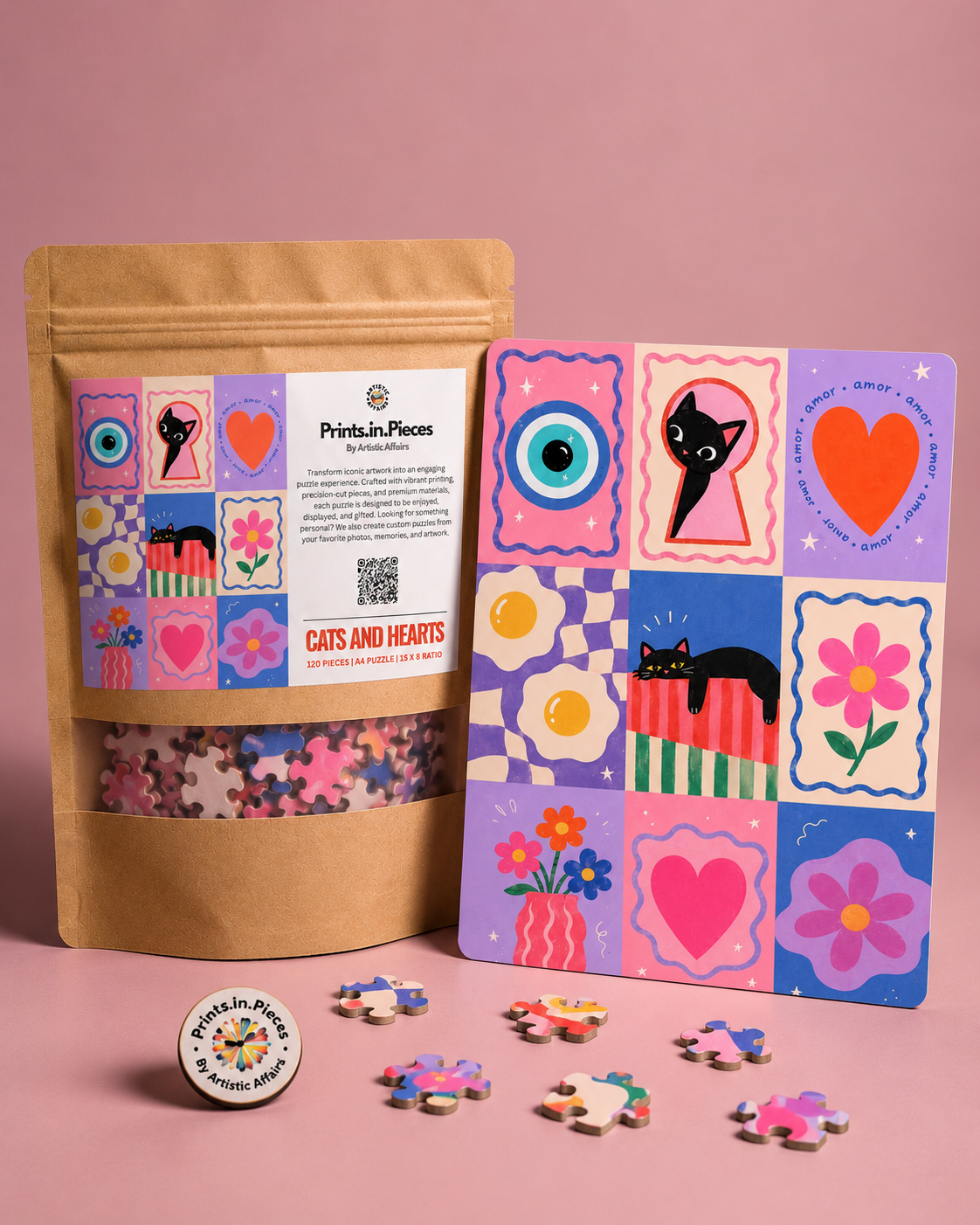 Cats and Hearts Jigsaw Puzzle