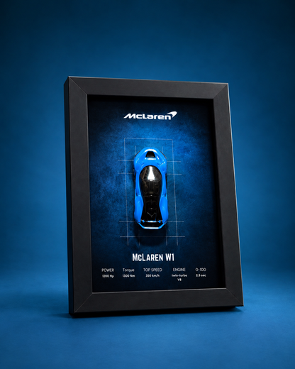 McLaren W1 Blue 3d Hotwheels Car Frame