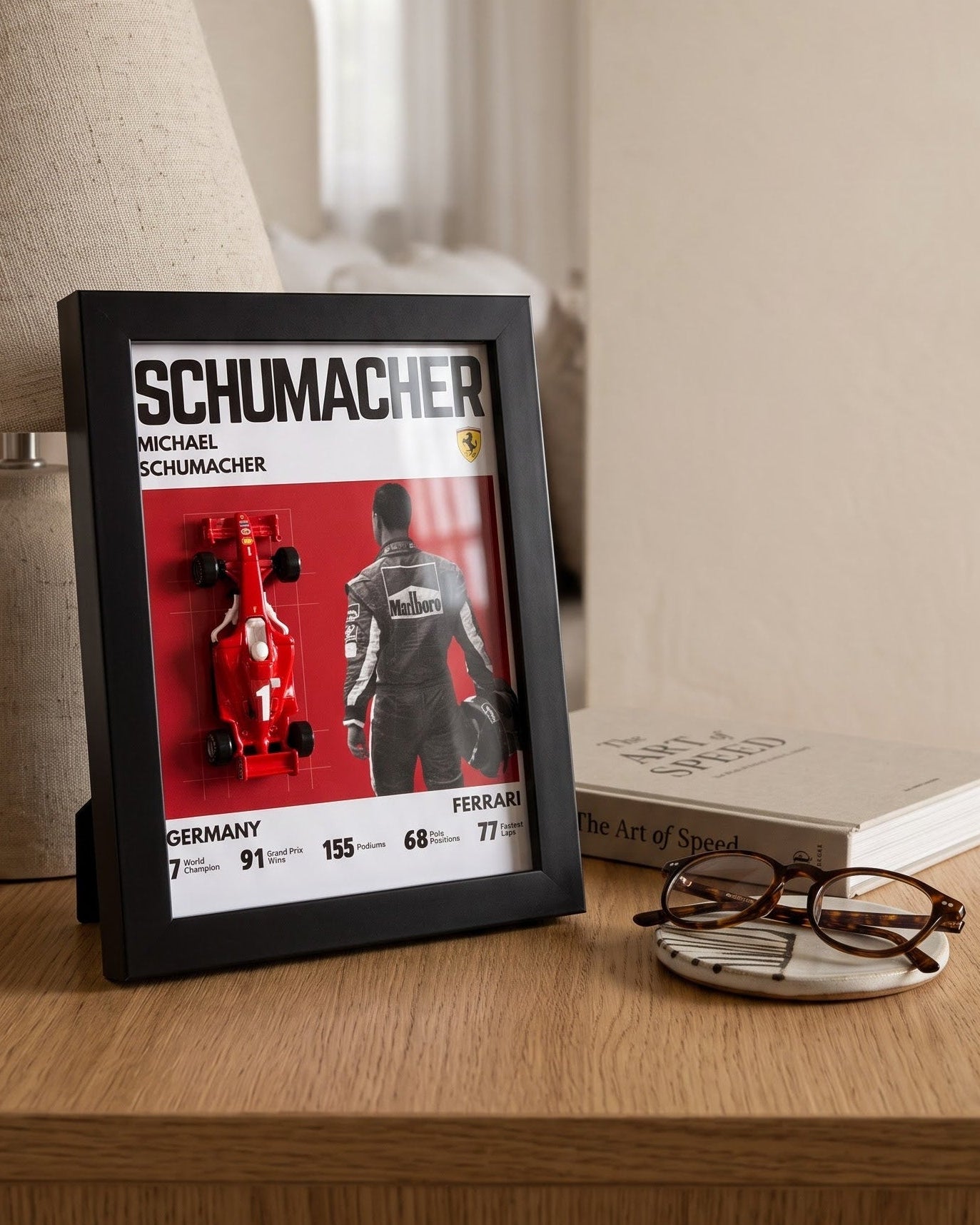Michael Schumacher Ferrari F1 Hotwheels 3D Car Frame | Legends Edition