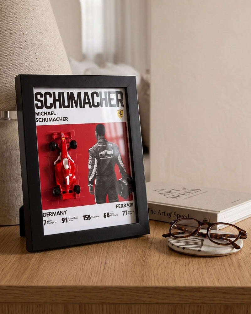 Michael Schumacher Ferrari F1 Hotwheels 3D Car Frame | Legends Edition