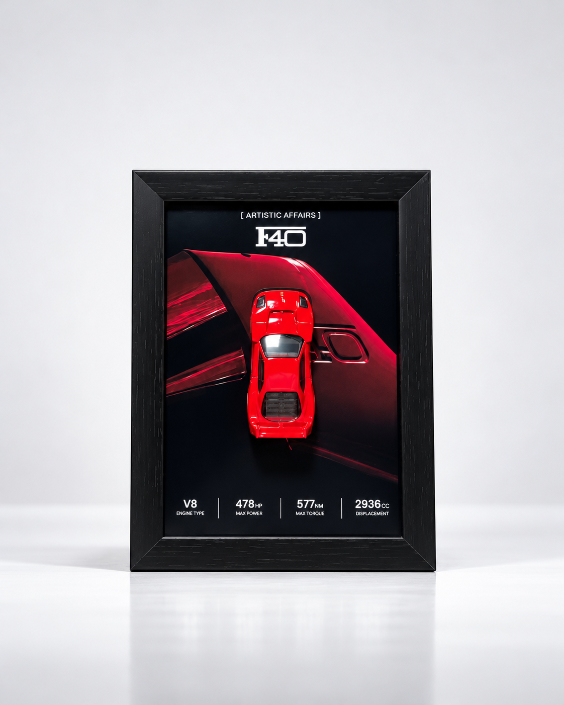Limited Edition Ferrari F40 3D car frame by Artistic Affairs, photo 2 of 7