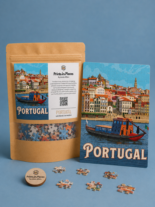 Portugal Puzzle | 120 Piece A4 Porto Riverside Travel Jigsaw