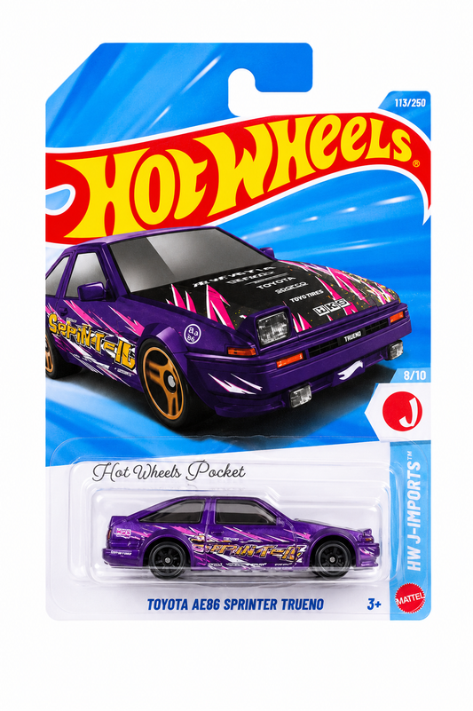 Hot Wheels Toyota AE86 Sprinter Trueno 1:64 Die-Cast Car (Hot Wheels Pocket)