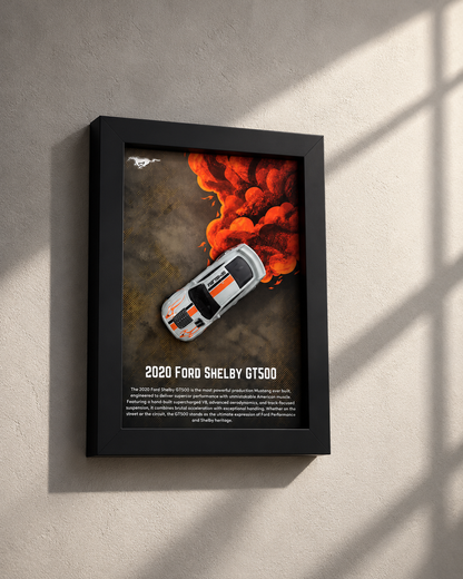 2020 Ford Shelby GT500 3D detachable car frame, view 2