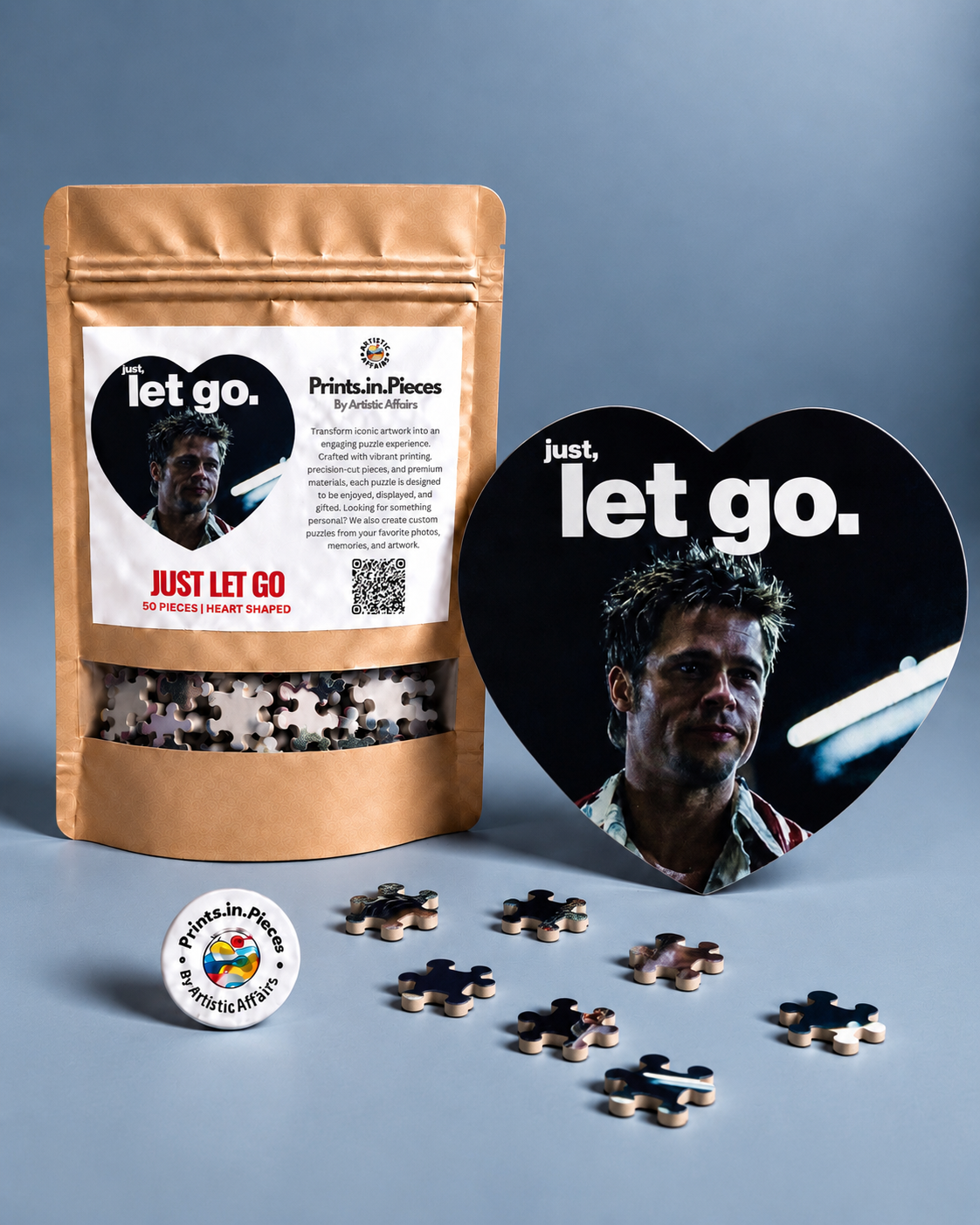 Just Let Go Heart-Shaped Puzzle