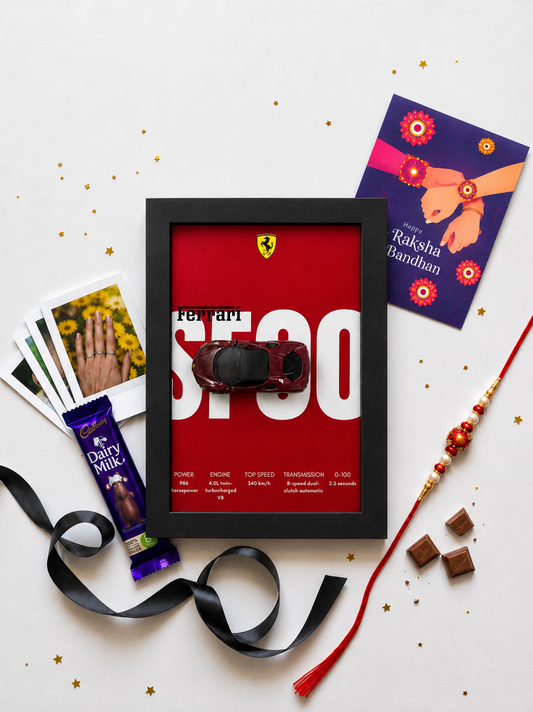 Ferrari SF90 3D Car Frame Raksha Bandhan Hamper