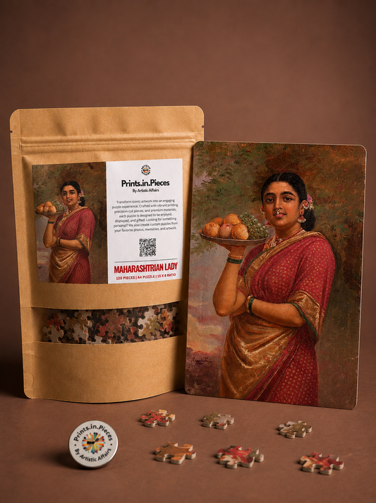 Maharashtrian Lady Puzzle – 120 Piece Raja Ravi Varma Art Puzzle