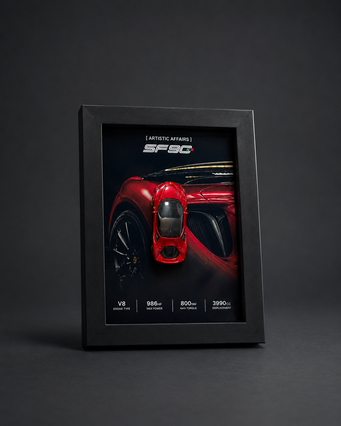 Limited Edition Ferrari SF90 3D car frame by Artistic Affairs, photo 5 of 7