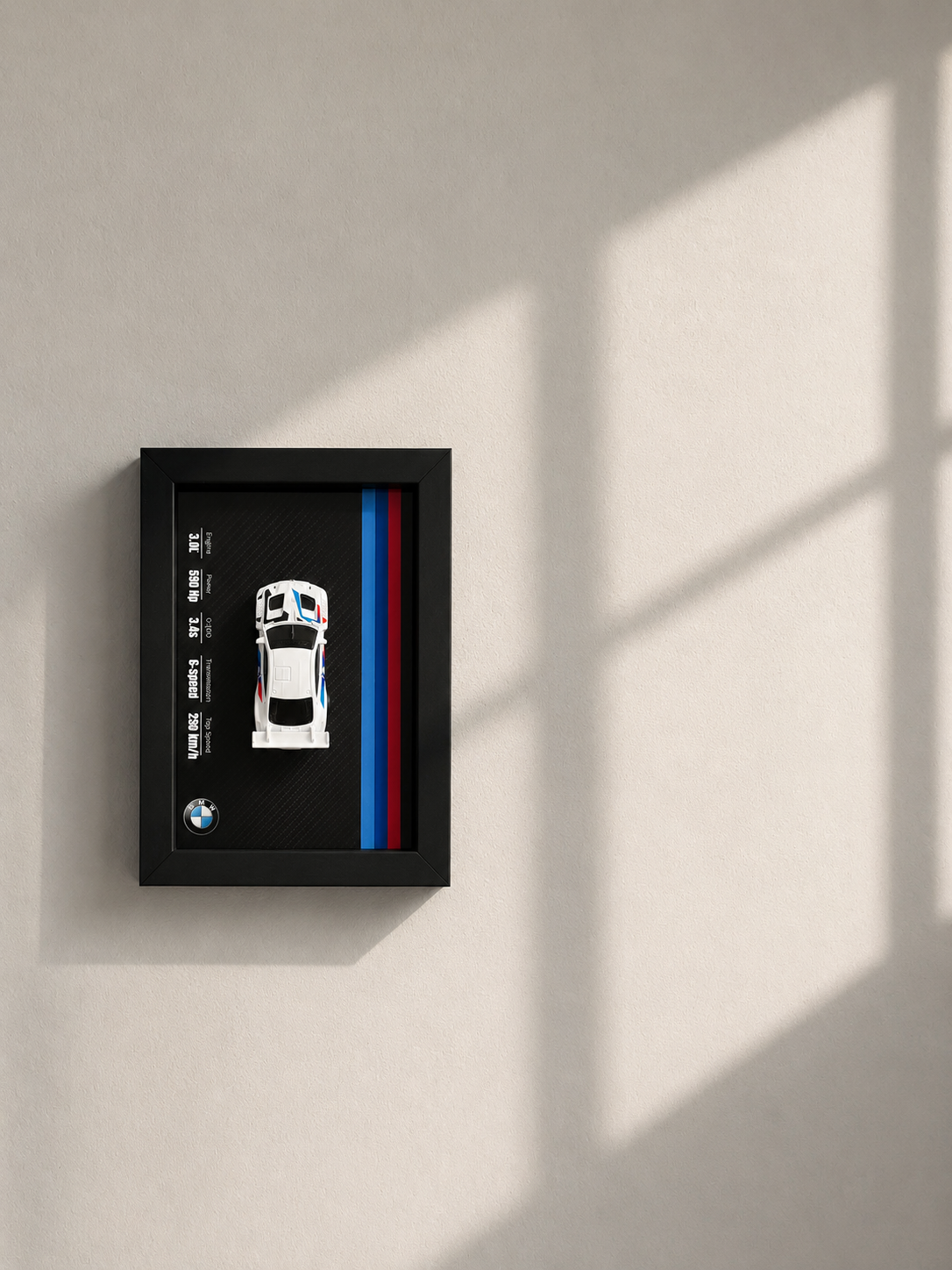 BMW 3D Car Frame Detachable Hot Wheels Diecast Wall Art