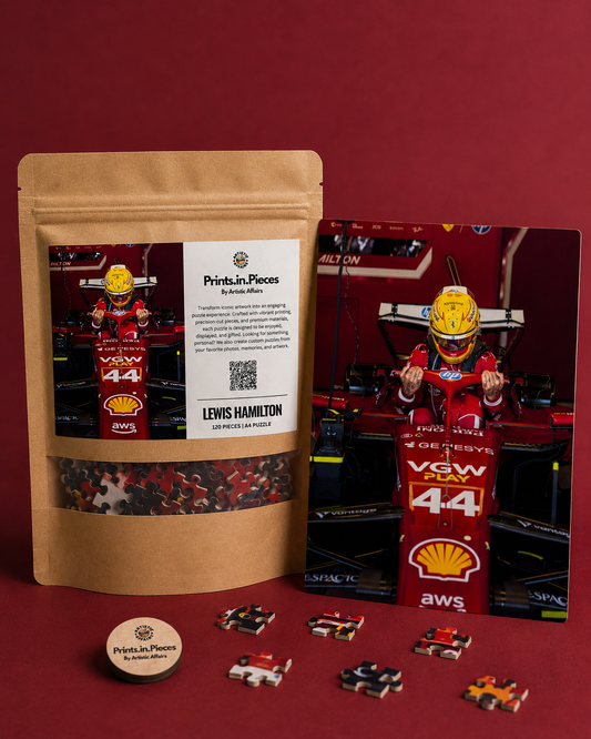 Lewis Hamilton Ferrari F1 Puzzle — 120 Piece Garage Cockpit Portrait