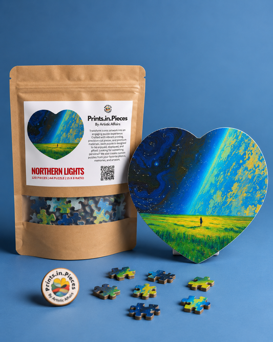 Northern Lights Aurora Heart Shaped Puzzle