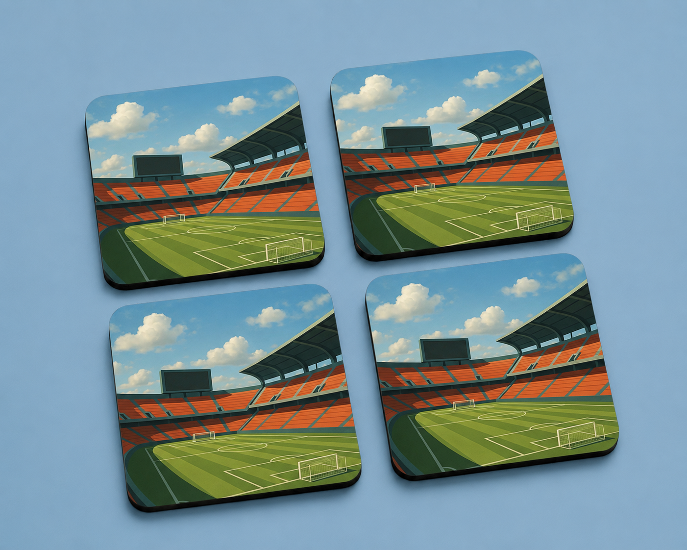 Football Stadium Illustration 10 x 10 cm drink coaster by Artistic Affairs